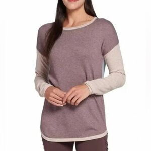 Smartwool Women's Shadow Pine Colorblock Crew Sweater Size XL